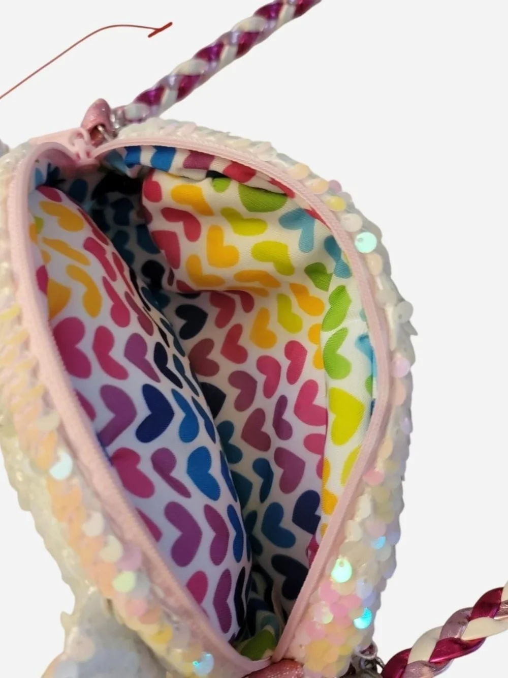 Ty Sequin Unicorn Cat Purse - White Iridescent with Silver Horns